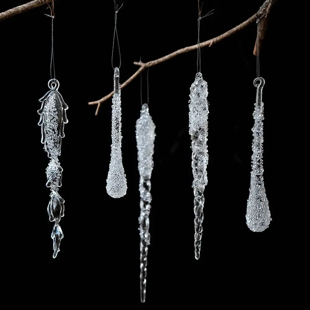 Acrylic Ice Drop Christmas Hanging Ornaments – Clear Pendants Christmas Ornaments Richie's