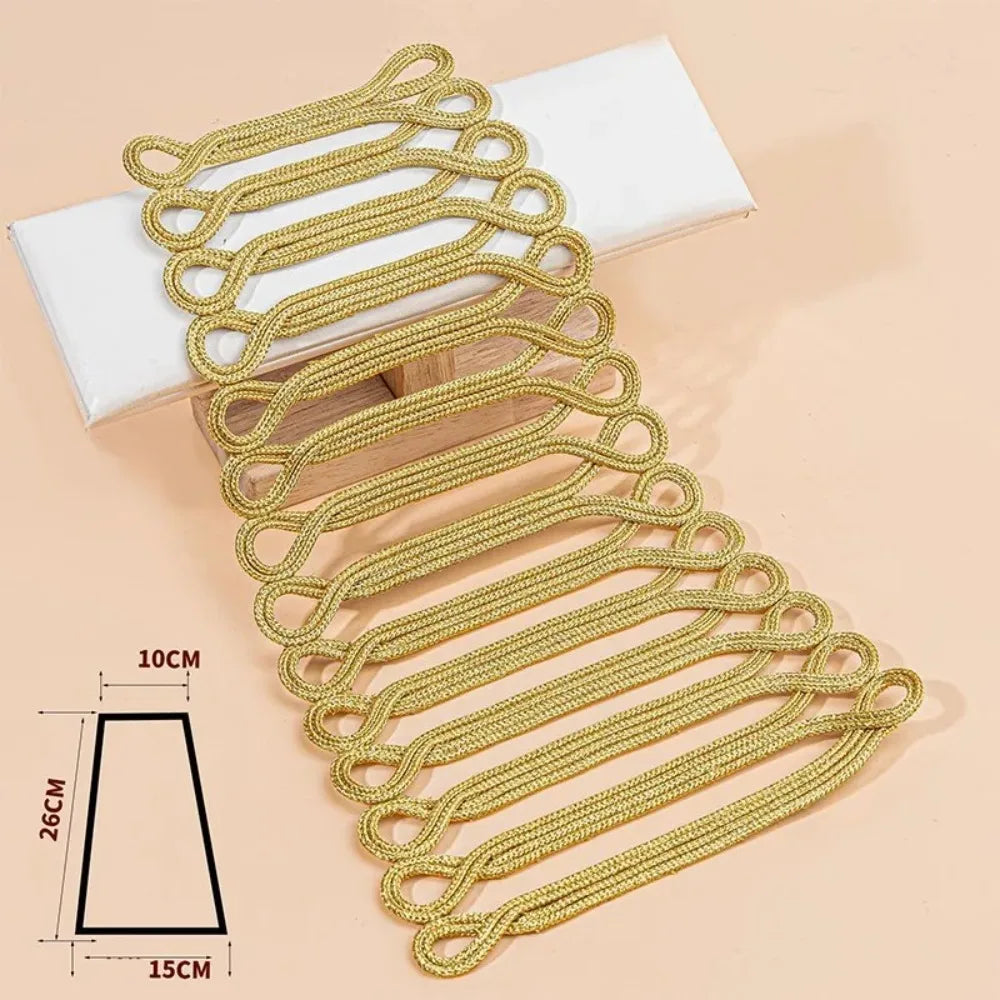 Handmade Gold Cord Baroque Applique Patch – Large Uniform Style Clothing Applique Patch Richie's A Gold L