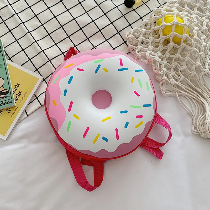 Cute Cartoon Donut Kids Backpack – Kindergarten Boys Girls Kids Cartoon Backpack Richie's Pink