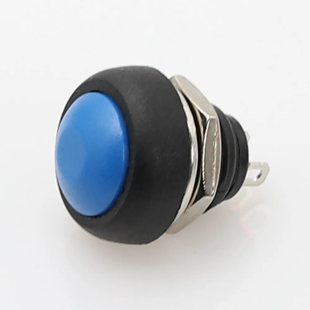 6Pcs PBS-33b 12mm Waterproof Momentary Push Button Switch 2-Pin Push Button Switch Richie's Blue