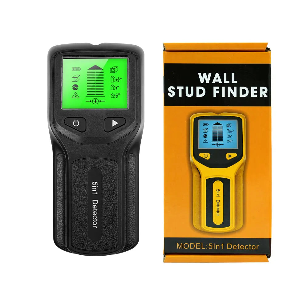 5-in-1 Wall Stud Detector – Wood, Metal & AC Wire Scanner Wall Stud Finder Richie's Black