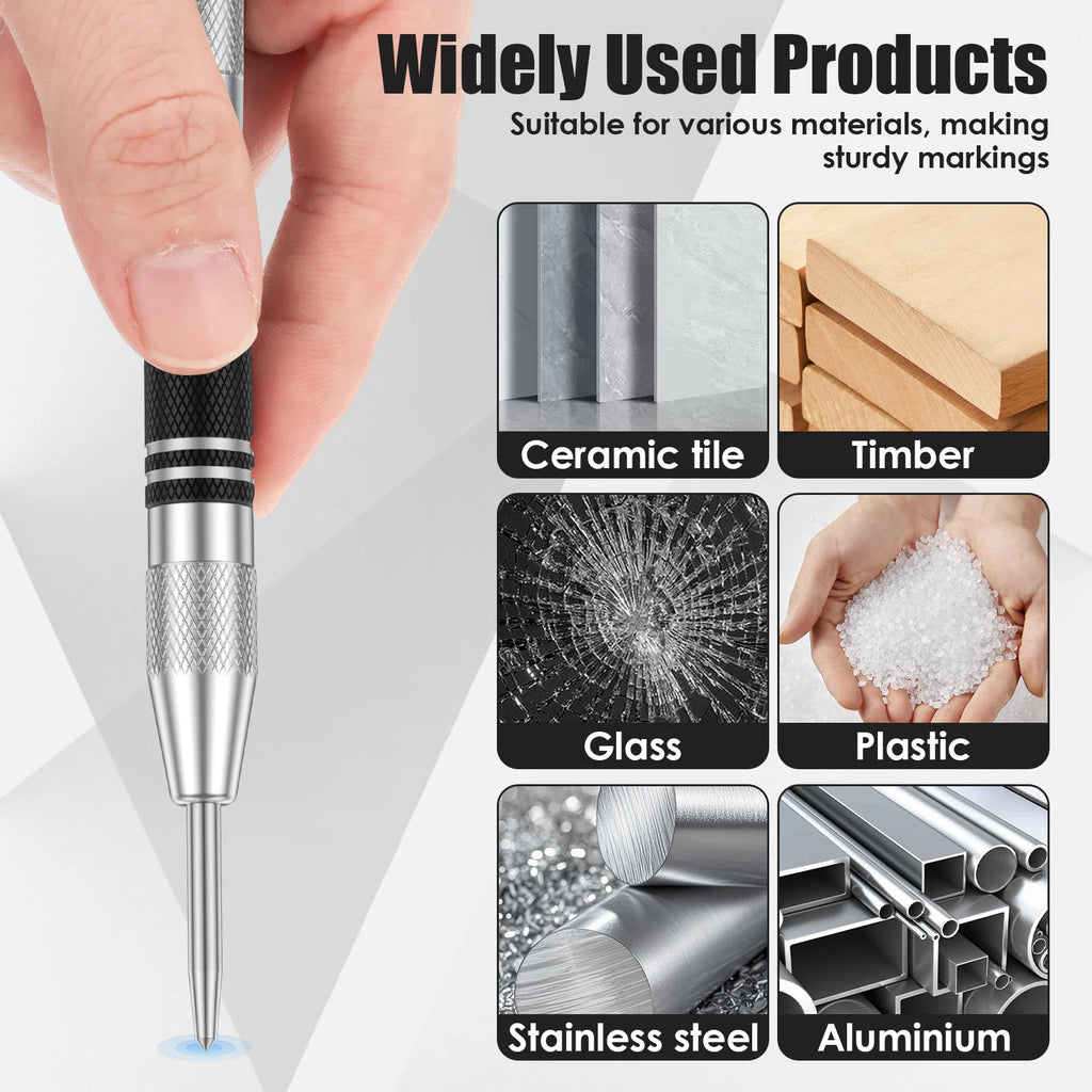 Automatic Spring-Loaded Center Punch – 5" Chrome Vanadium Steel Center Punch Tool Richie's