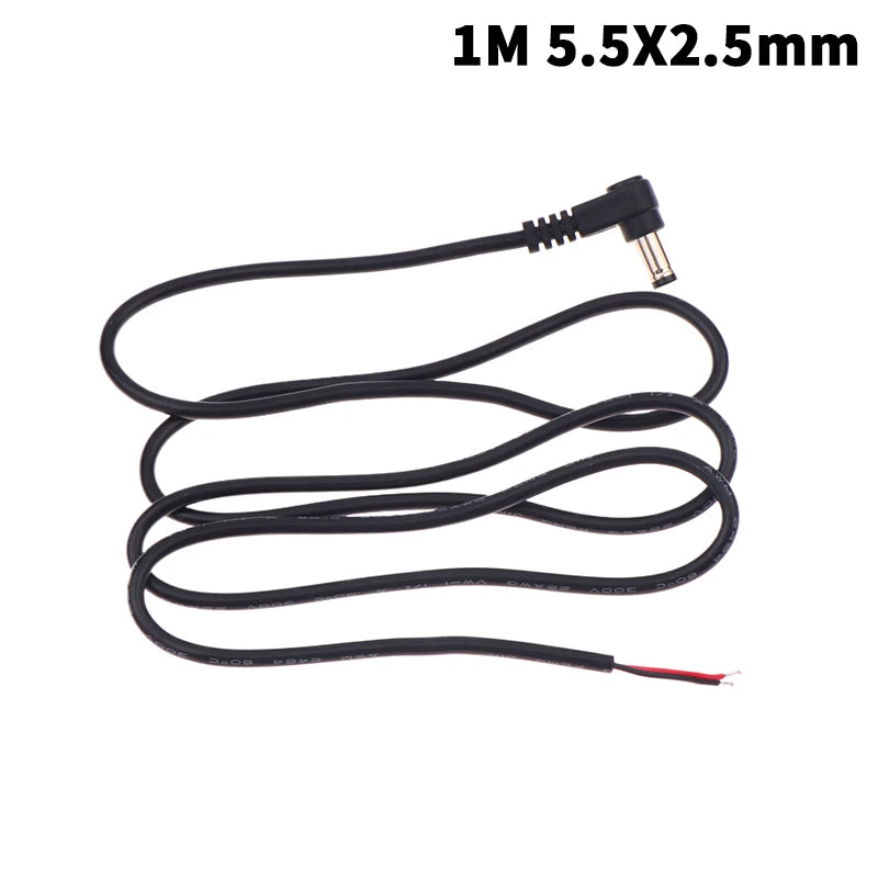 Right Angle DC Power Cable 5.5x2.1/2.5mm Male Plug Extension DC Power Cable Richie's A6