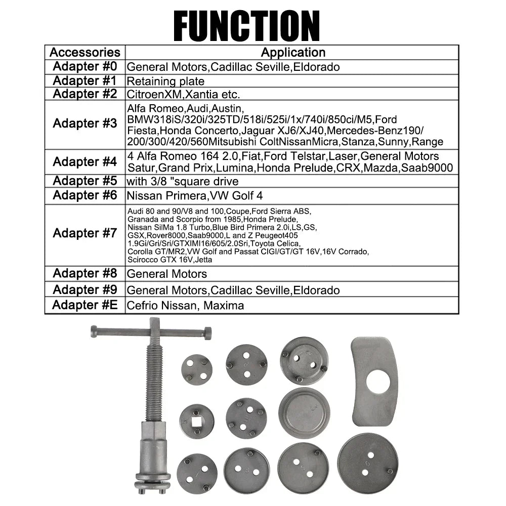 Disc Brake Caliper Piston Wind-Back Tool Kit 12/13 Pc Set Brake Caliper Tool Kit Richie's
