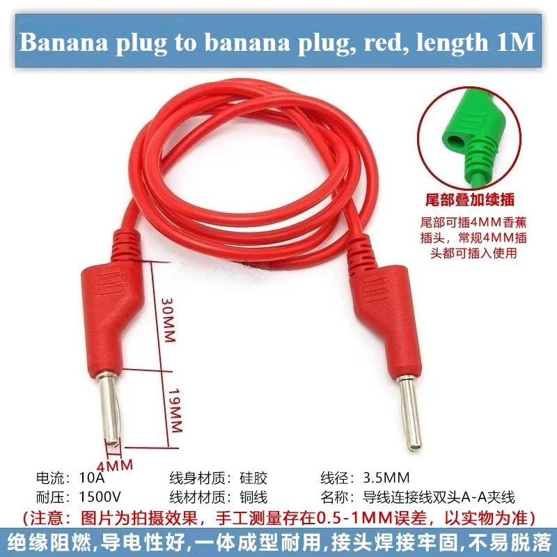 Banana Plug to Crocodile Clip Test Wire Set – Red & Black Test Lead Set Richie's B to B Red 1PCS