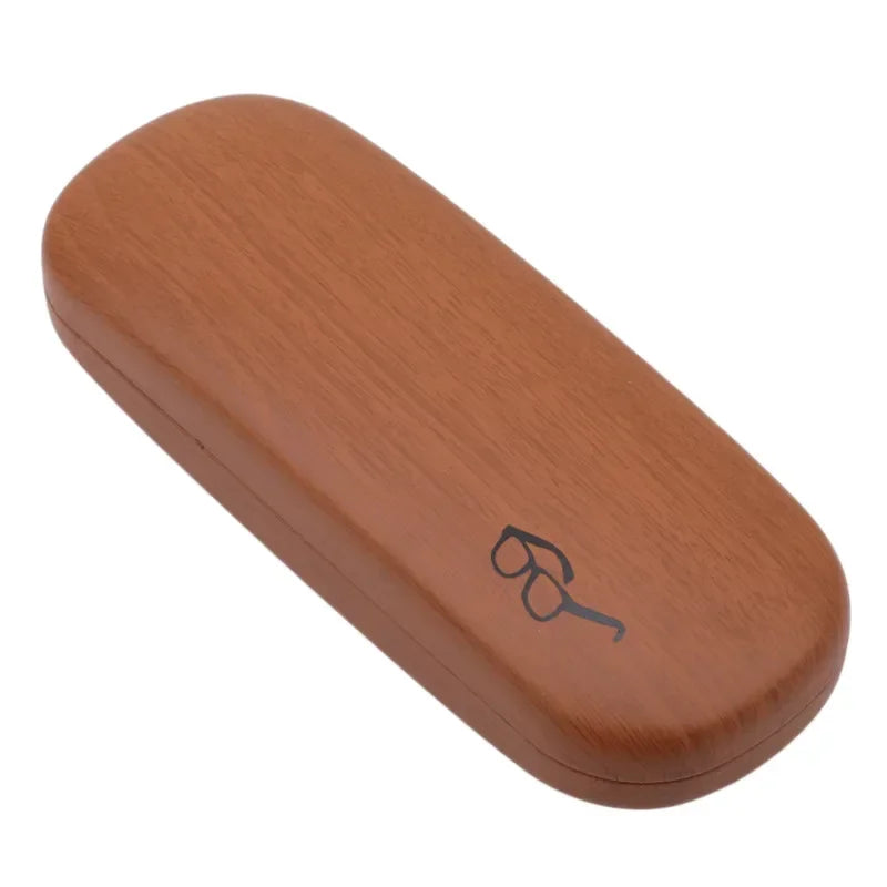 Wood Grain Hard Shell Glasses Case – PU Leather Eyeglass Box Eyeglass Case Richie's