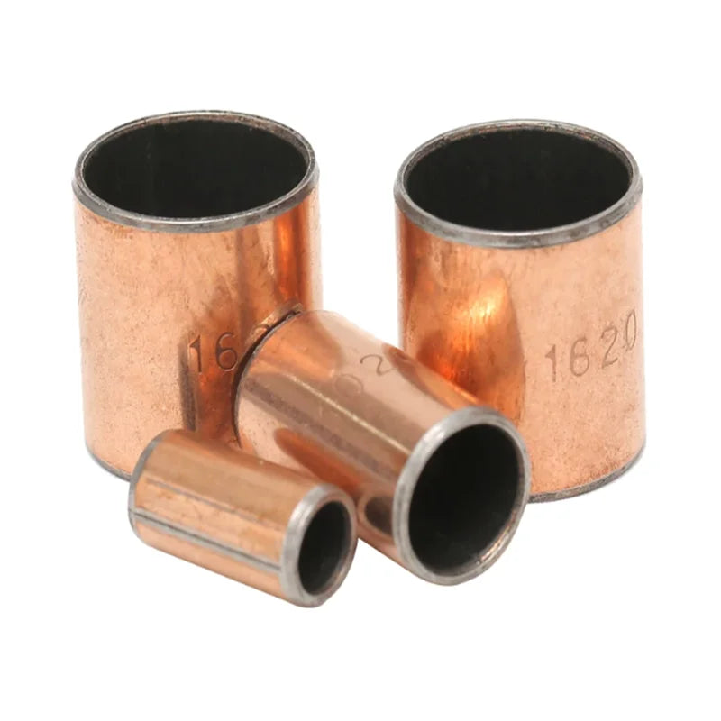 2-Pack PTFE Composite Copper Bushing Self-Lubricating Oil-Free Bearing Plain Bearing Bushing Richie's