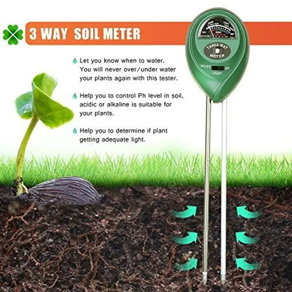 3-in-1 Soil Moisture, pH & Light Meter for Garden Plants Soil Moisture Meter Richie's