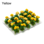 Miniature Flower Cluster Static Grass Tufts – Fairy Garden Model Miniature Scene Model Richie's yellow