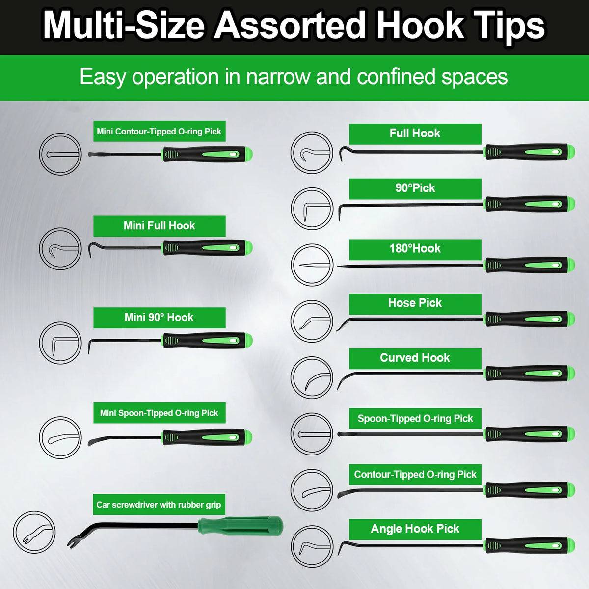 13-Pc Pick & Hook Set – Oil Seal O-Ring Extractor Car Tool Automotive Hand Tool Set Richie's