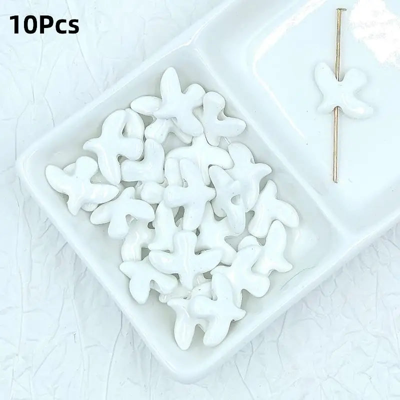 10Pcs Ceramic Peace Dove Beads DIY Jewelry Pendant Charms Jewelry Making Beads Richie's A2