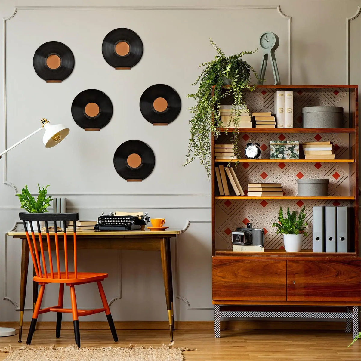 Wall Mounted Vinyl Record Shelf – 6-Pack Rustic Wood Display Record Display Shelf Richie's