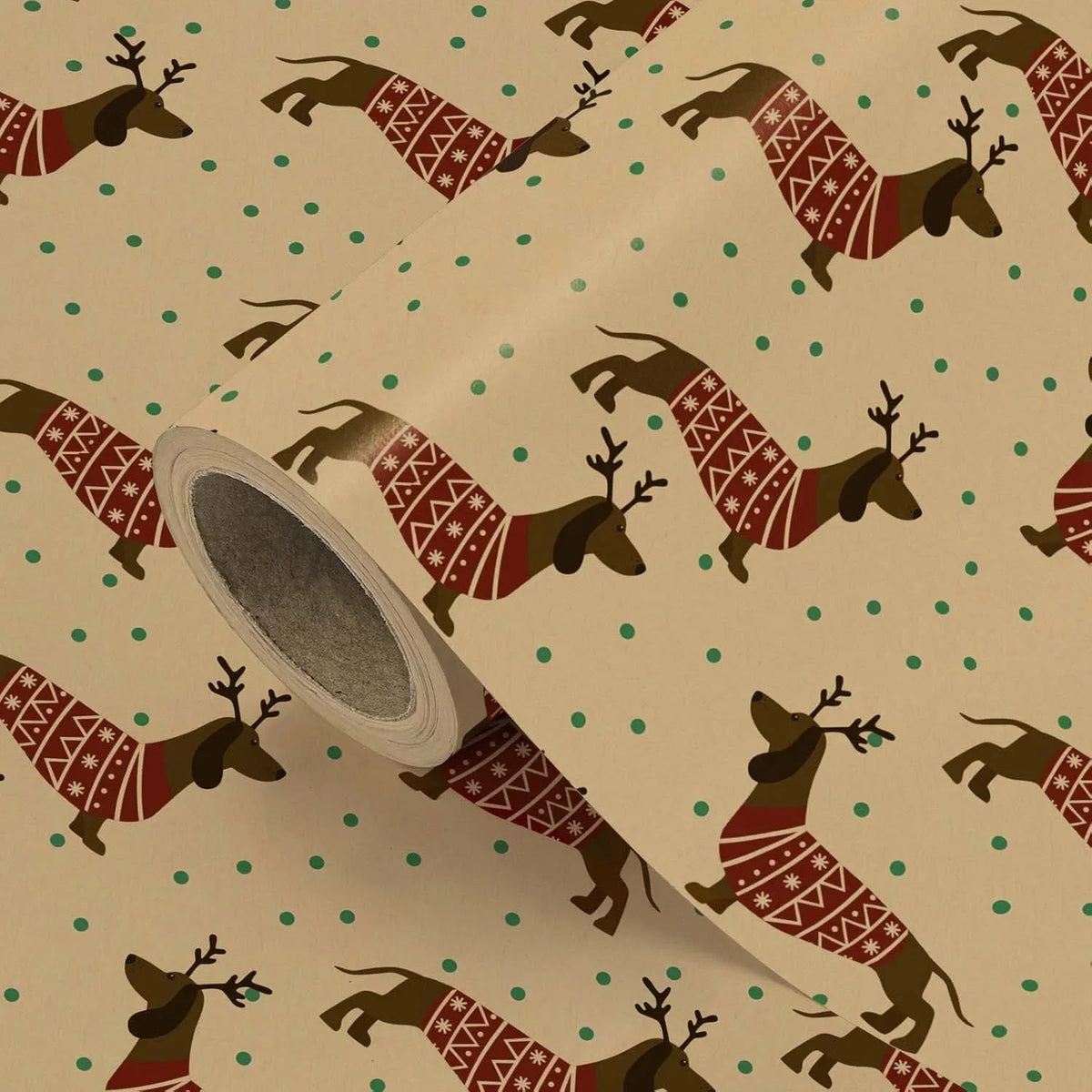 Rustic Kraft Christmas Wrapping Paper – Dachshund Print Christmas Wrapping Paper Richie's 1 Roll