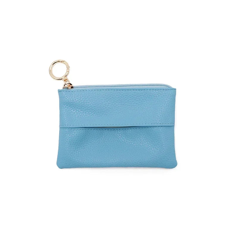 Zippered Pocket Tissue Holder PU Mini Pouch – Wallet Organizer Tissue Holder Pouch Richie's Blue