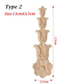 Unpainted Wood Carved Rose Flower Applique Furniture Ornament Wood Carved Applique Richie's type 2-13cmX3.5cm-