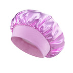 Satin Wide-Brim Sleeping Bonnet – Unisex Hair Care Night Cap Satin Sleep Bonnet Richie's Light Purple