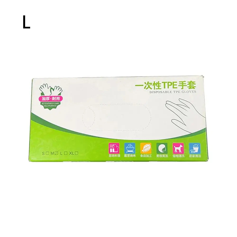 100Pcs TPE Disposable Gloves – Latex-Free, Non-Slip, Transparent Disposable Gloves Richie's Large