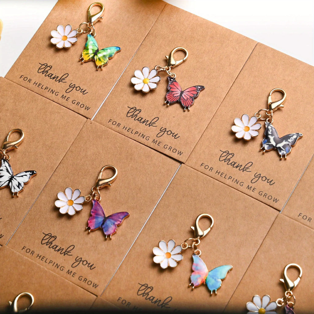 Butterfly Daisy Keychain Pendant – Zinc Alloy Gift Charm Keychain Pendant Richie's