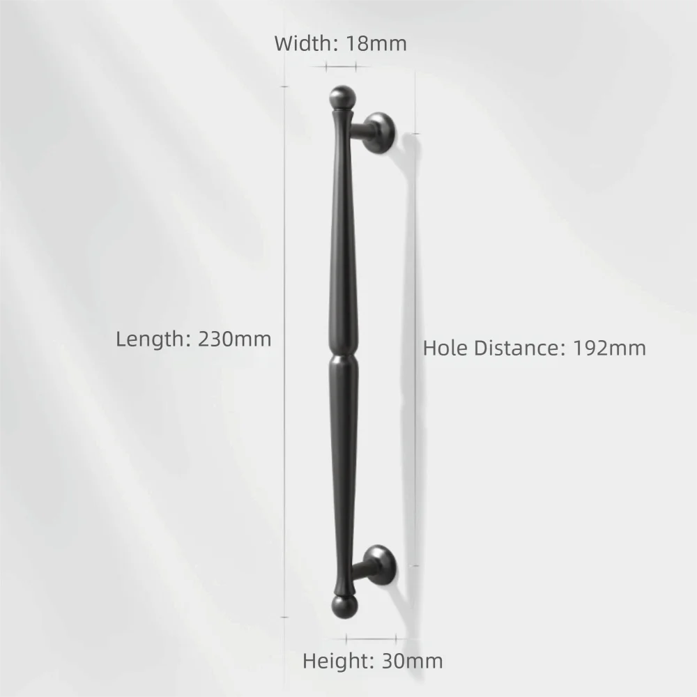 Zinc Alloy Cabinet Pull Handles & Drawer Knobs – Brushed Silver Cabinet Pull Handles Richie's Black 192mm