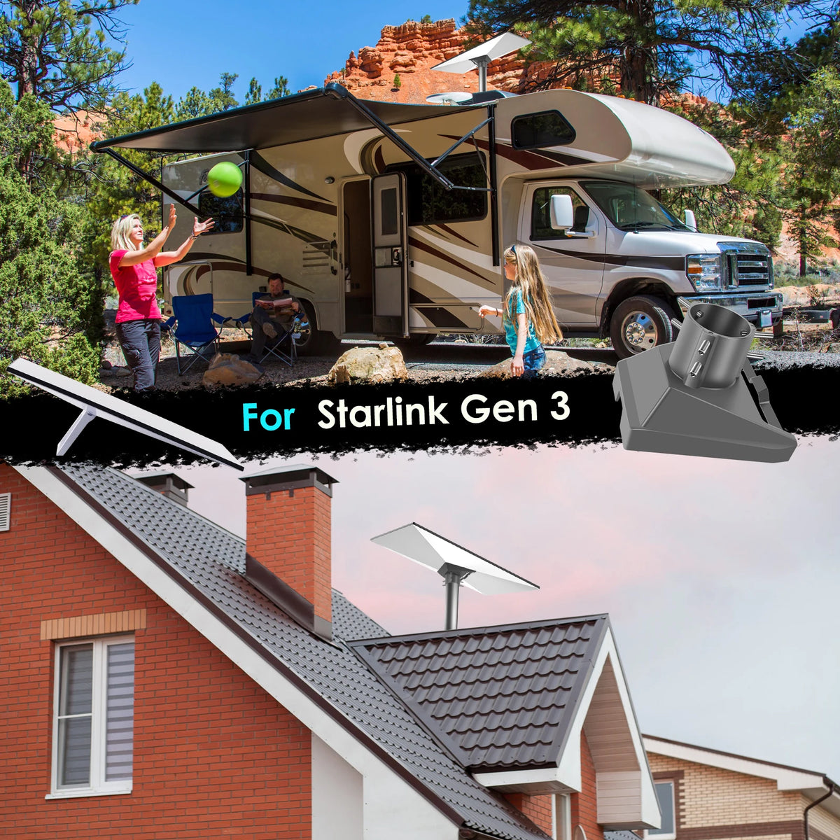 Starlink Gen 3 Pole Mount Adapter Kit | 1–2" Aluminum Satellite Dish Mount Richie's