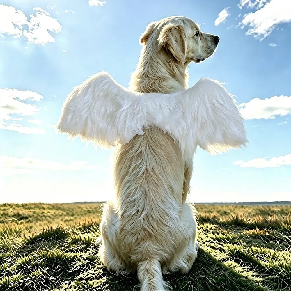 Dog Wing Costume – Adjustable Angel & Fantasy Pet Wings S/M/L Dog Costume Wings Richie's White-L