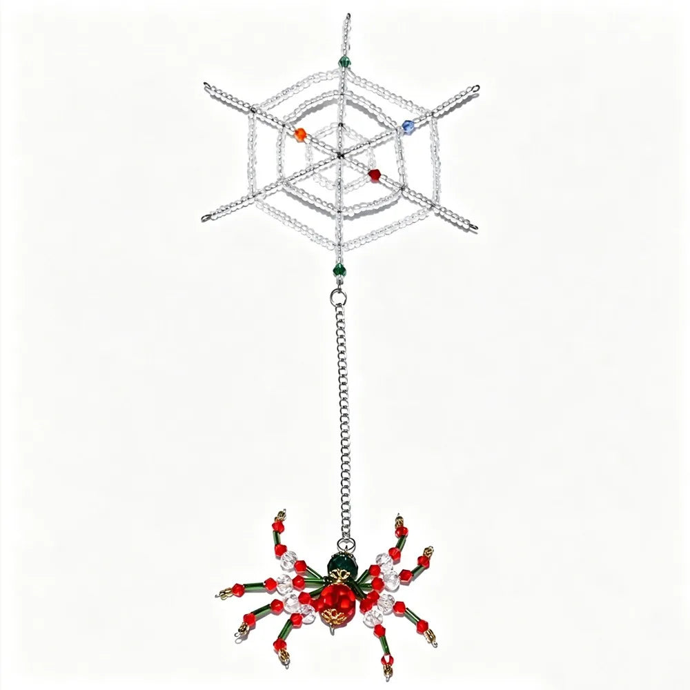 Beaded Spider Hanging Ornament – Crystal Faceted Halloween Décor Halloween Hanging Ornament Richie's Style12