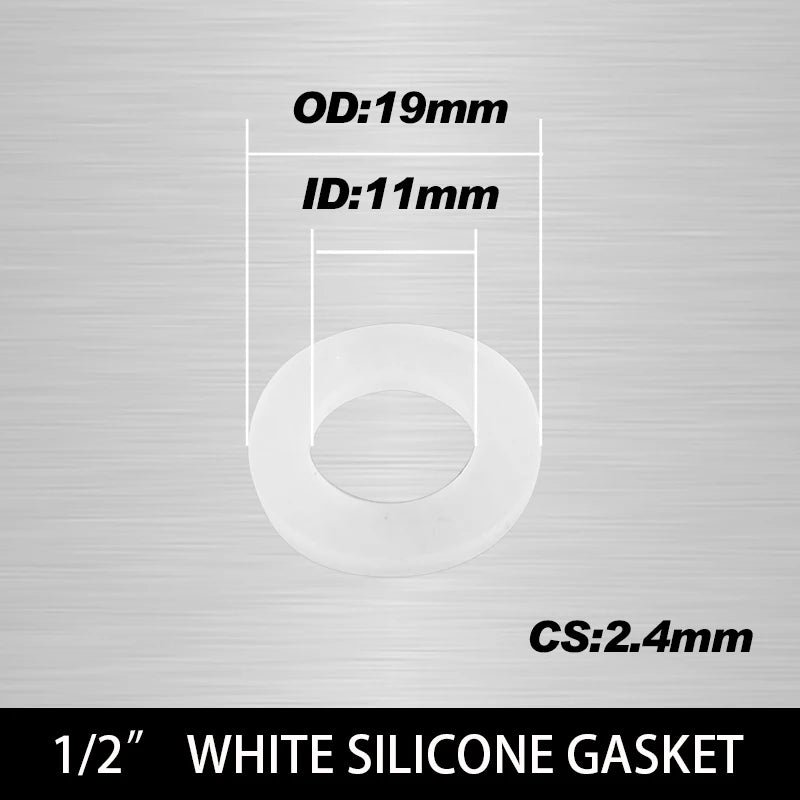 Rubber Silicone PTFE Flat Gasket Sealing Rings 1/2" 3/4" 1" Pipe Gasket Washer Richie's WSilicon (11X19X2.4) 20pcs Bag