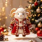 Acrylic Goat Christmas Ornament – Rhinestone Hanging Pendant Christmas Tree Ornament Richie's