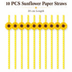Sunflower Paper Straws – Biodegradable Yellow Polka Dot Party Straws Disposable Party Straws Richie's