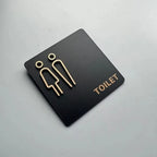 Acrylic Bathroom Door Sign 15x15cm Self-Adhesive Men Women Acrylic Door Sign Richie's TOILET