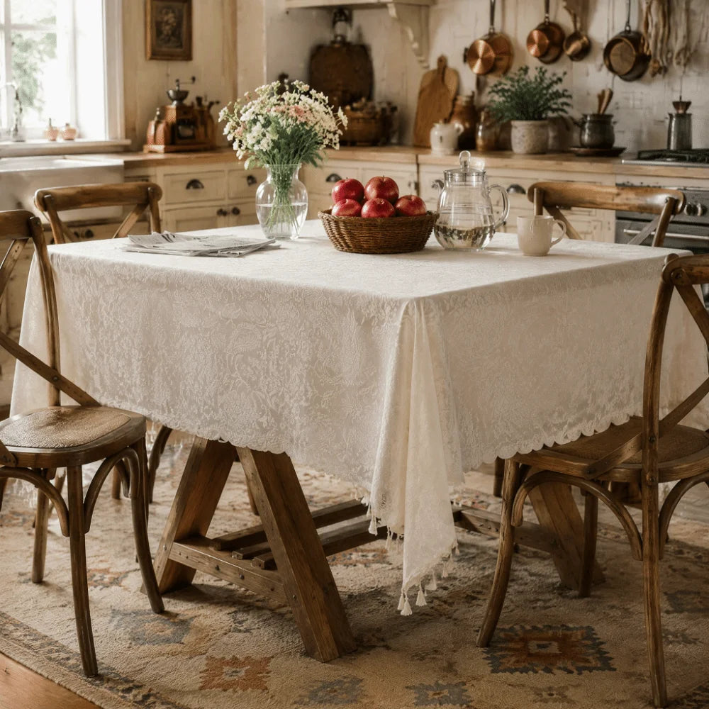 European Floral Embossed Tablecloth – Waterproof & Easy Clean Rectangular Tablecloth Richie's