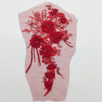 3D Sequined Flower Embroidery Patch – DIY Floral Lace Applique Embroidery Applique Patch Richie's Wine Red