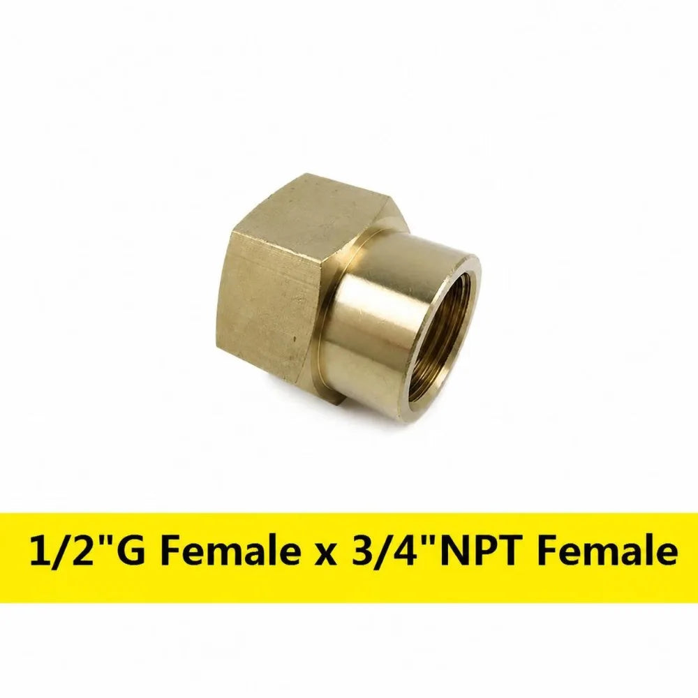 Brass G BSP Female to NPT Male Thread Pipe Fitting Adapter Pipe Fitting Adapter Richie's G 1-2- F x3-4- NPT F