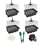 12-Cell Plastic Seedling Trays – 4/5/6 Pack Germination Grow Box Seedling Nursery Tray Richie's Black 4PCS