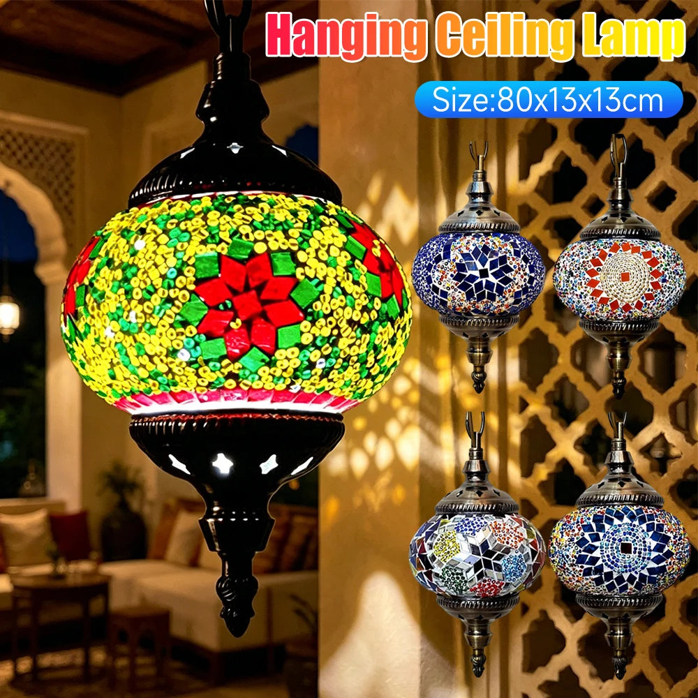 Turkish Mosaic Pendant Light – Handcrafted Glass Globe Chandelier Mosaic Pendant Light Richie's