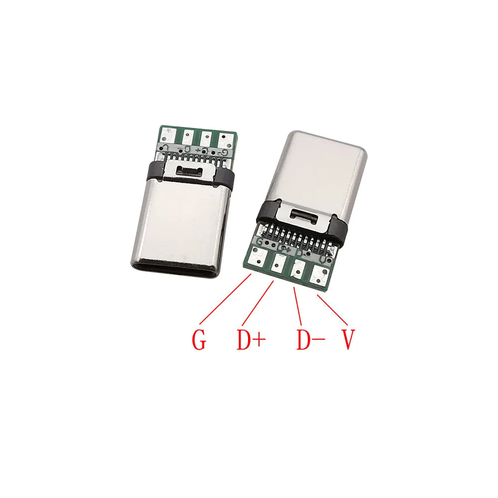 10Pcs USB-C 24 Pin Male Plug Soldering Connectors for DIY Repair USB-C Connector Plug Richie's