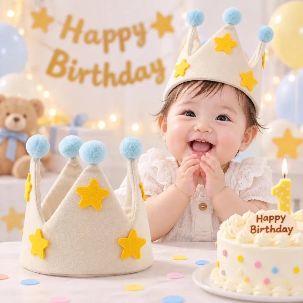 Felt Party Crown Hat – Kids Birthday Princess Photo Prop Party Crown Hat Richie's