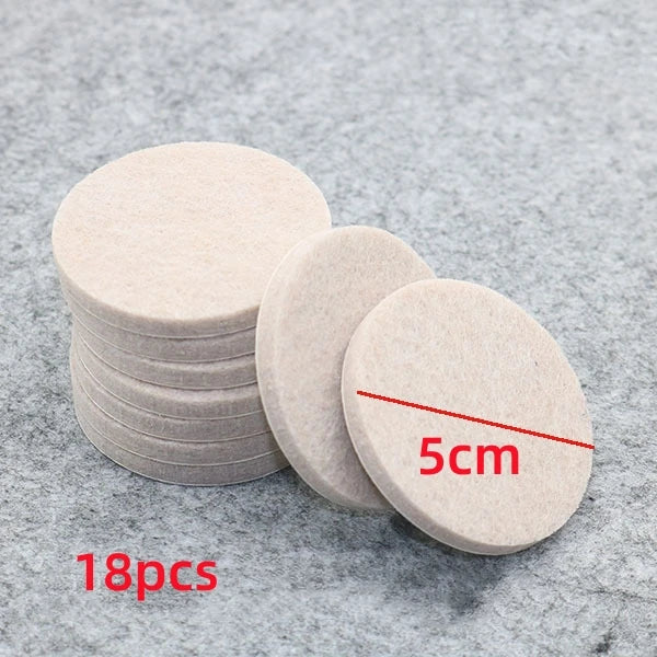 Felt Chair Leg Pads 5mm Self-Adhesive Floor Scratch Protectors Furniture Leg Pads Richie's Grey Round 5cm18pcs
