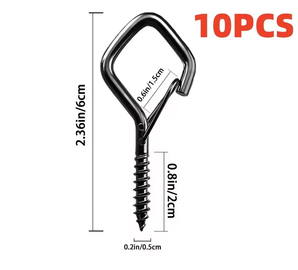Square Snap Safety Hooks – Anti-Drop, Multi-Use, 1–10 Pcs Safety Hanging Hooks Richie's 10PCS