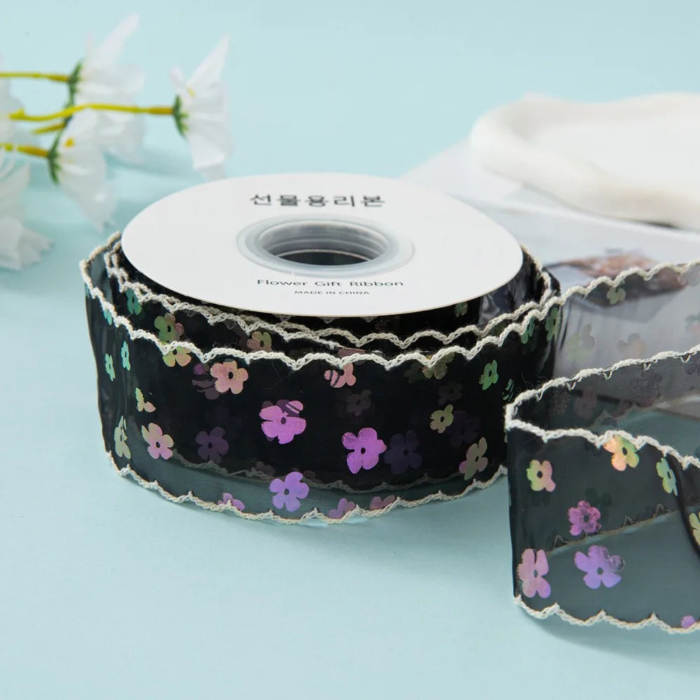 4cm Double-Sided Satin Ribbon Stripe Sequin DIY Gift Wrap Craft Ribbon Richie's