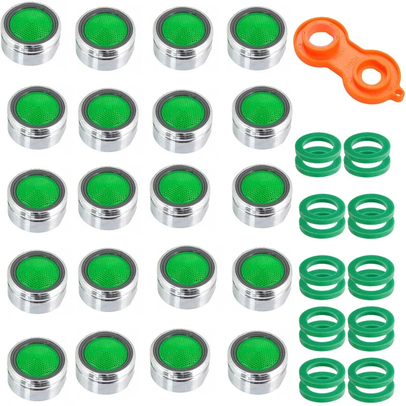 20 Pcs Brass Faucet Aerator Water Saving Anti-Splash Bubbler Faucet Aerator Richie's 24MM Brass--wrench