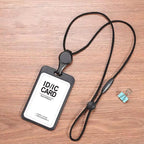 Retractable ID Badge Holder with Removable Lanyard | ABS ID Badge Holder Richie's Black Vertical