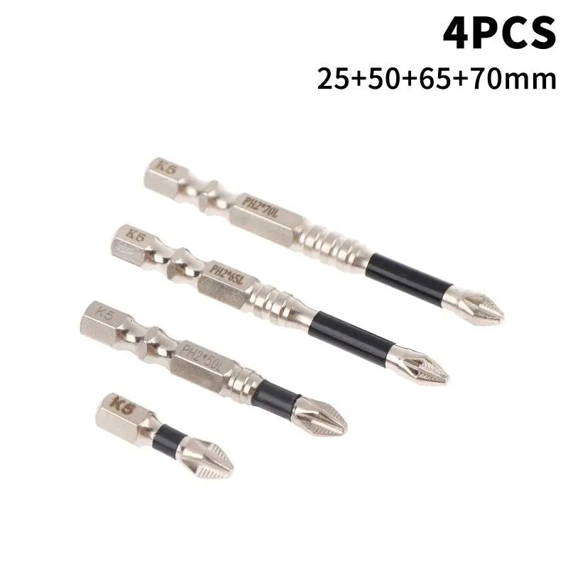 PH2 Impact Driver Bit Set | Magnetic Non-Slip 25–150mm K5 Steel Impact Driver Bit Set Richie's A2