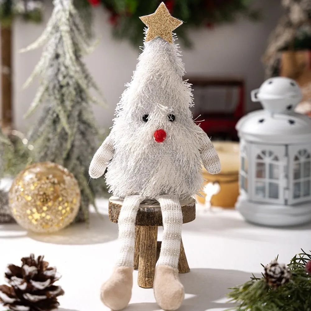 Fluffy LED Christmas Tree Figurine | 3D Xmas Glowing Décor Christmas Figurine Richie's White A