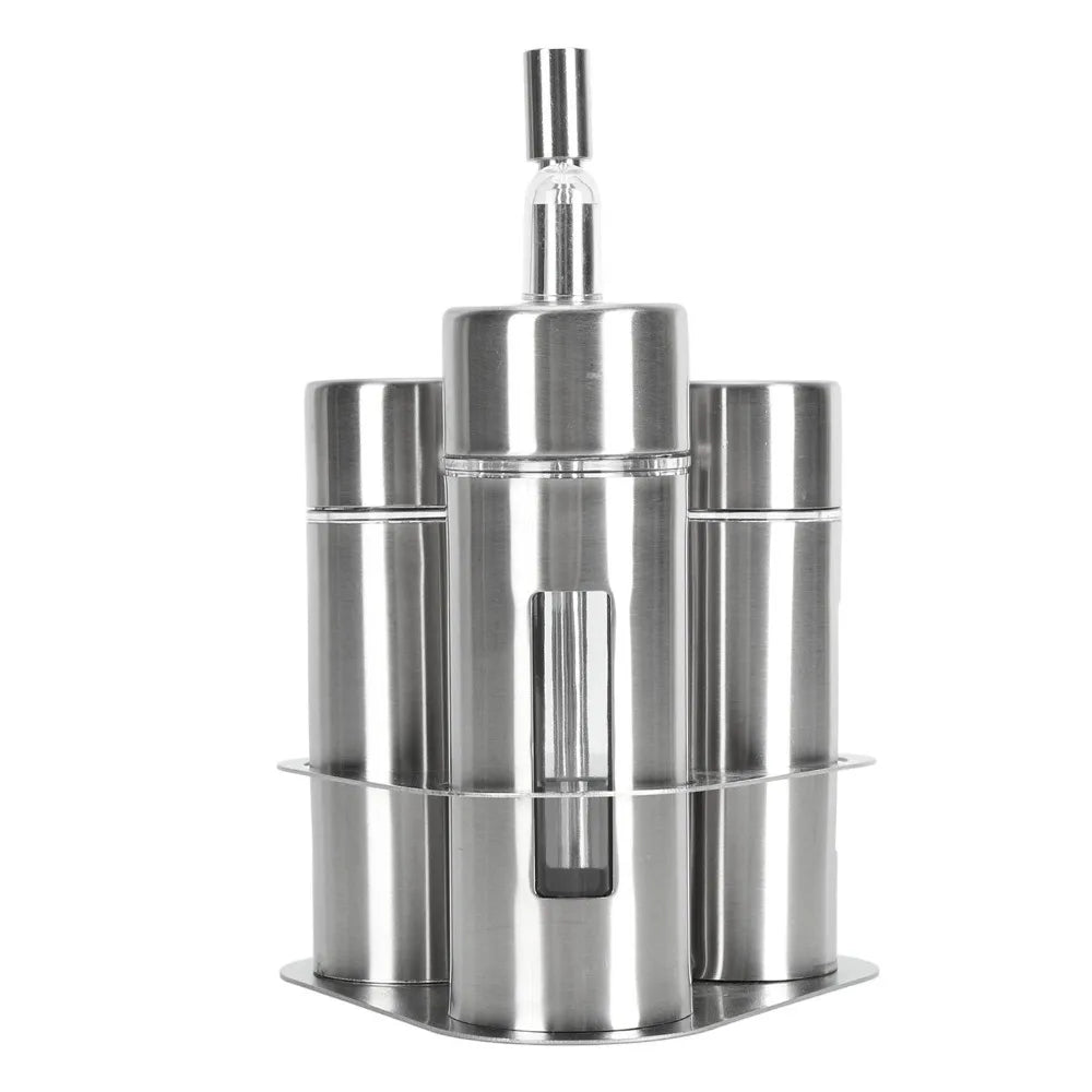 304 Stainless Steel Oil Dispenser Bottle Set with Stand 80ml Oil Vinegar Cruet Set Richie's 3pcs