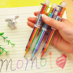 4-Pack Six-Color Transparent Ballpoint Pens – School Supplies Ballpoint Pen Set Richie's
