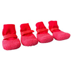 4-Pack Anti-Slip Waterproof Dog Shoes & Adjustable Pet Boots Dog Boots Richie's Red-S