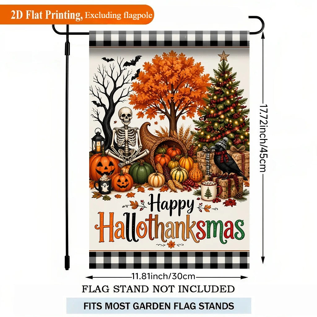 Flax Garden Flag – Halloween Thanksgiving Christmas Yard Banner Garden Flag Richie's