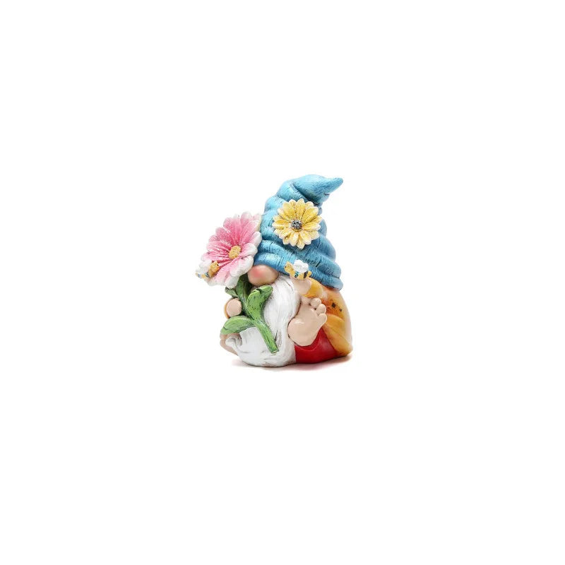 2-Piece Resin Flower Dwarf Garden Statue – Indoor & Outdoor Decor Garden Statue Set Richie's