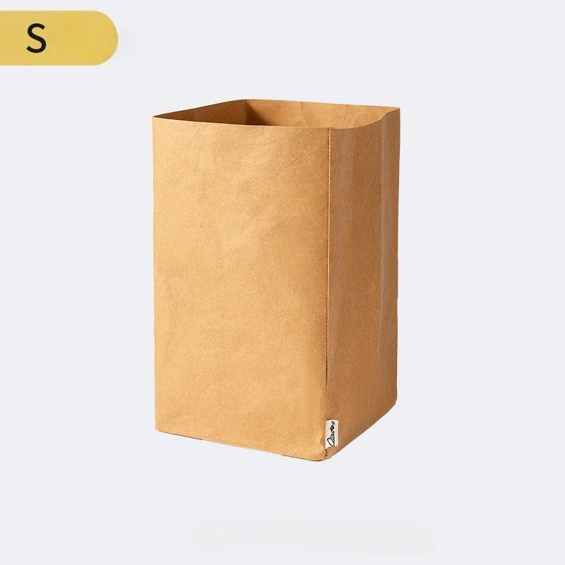 Washable Kraft Paper Storage Bag – Collapsible Beige Organizer Kraft Paper Organizer Richie's S 1pc